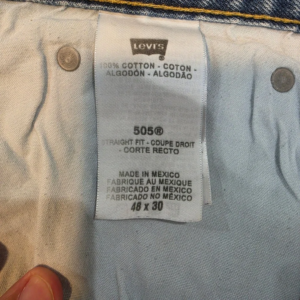 Levis 505 Straight Fit Jeans Mens 48x27 Blue Medium Wash Excellent Classic Denim